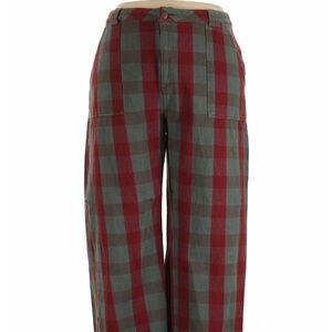 Lucy & Yak Red and Green Check Wide Leg Pants